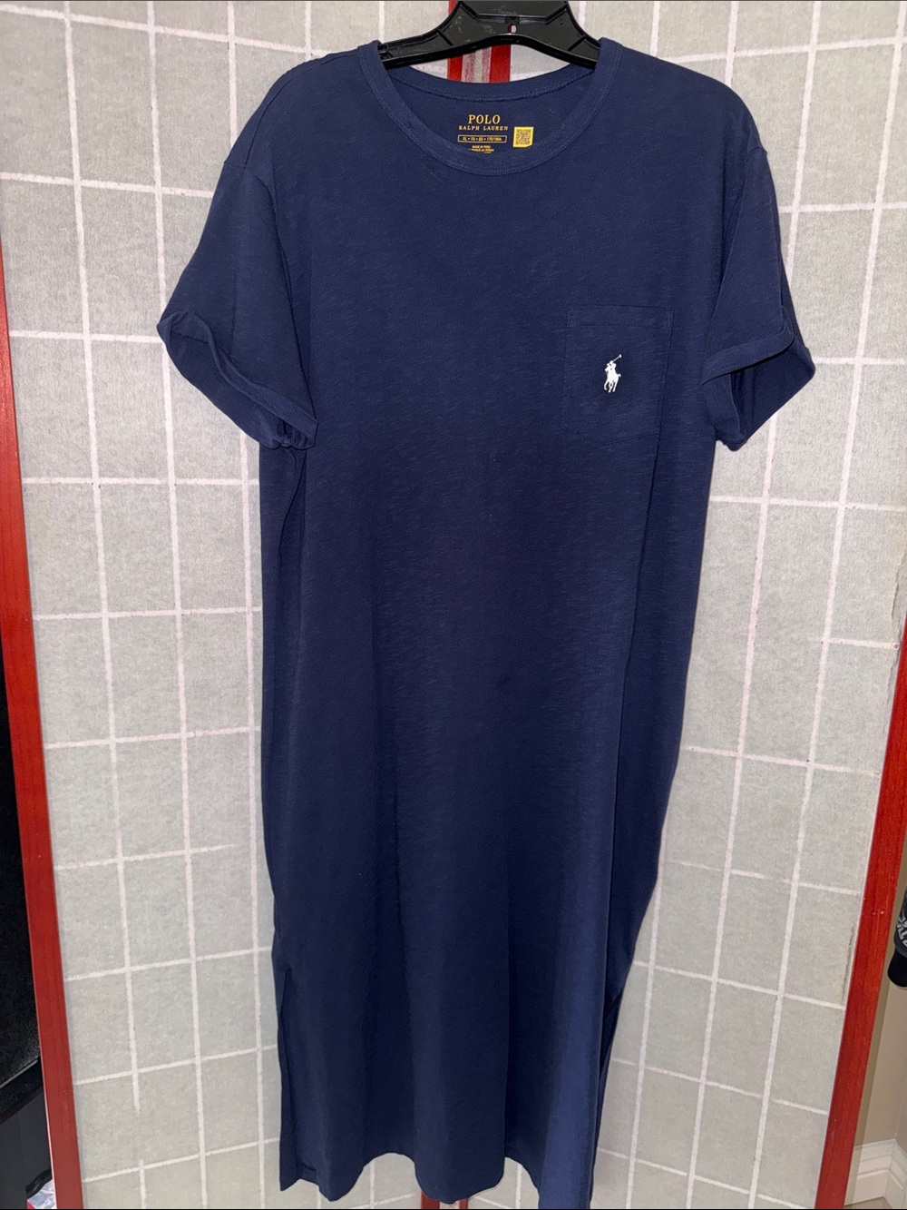 Polo Ralph Lauren Cotton Crewneck Pocket Tee Dress Blue XL